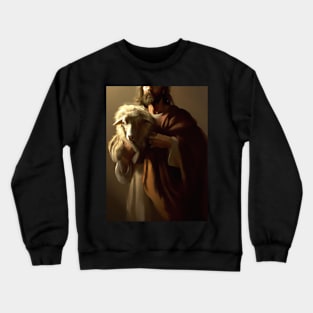 Christian Art The 100th Sheep Luke 15:4 Bible Verse Crewneck Sweatshirt